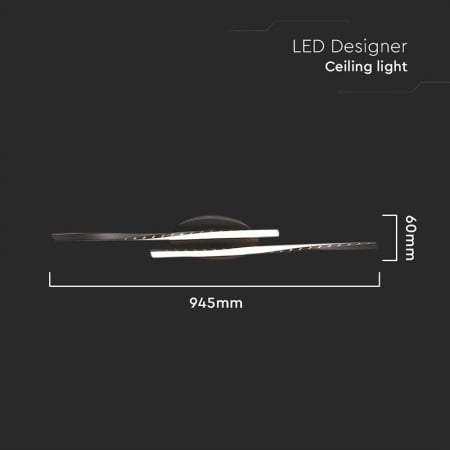 Candelabru LED 12W 3000K 94.5x6cm - negru [2]