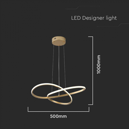 Candelabru LED 20W 3000K 50x100cm - auriu [2]