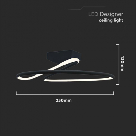 Candelabru LED 20W 4000K 25x13cm - negru [2]