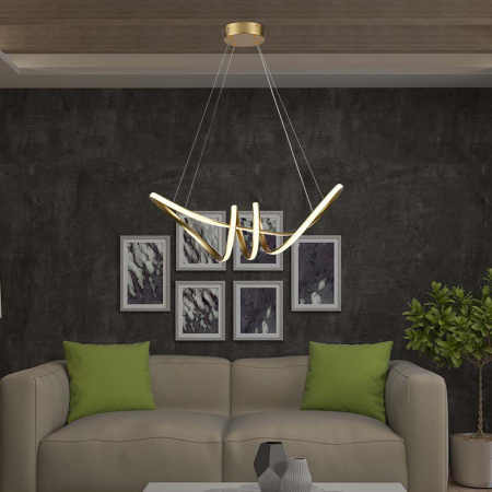Candelabru LED 24W 3000K 72x30x100cm - auriu [7]