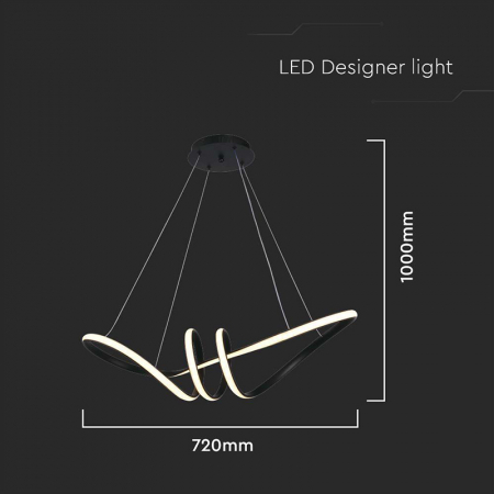 Candelabru LED 24W 3000K 72x30x100cm - negru [2]