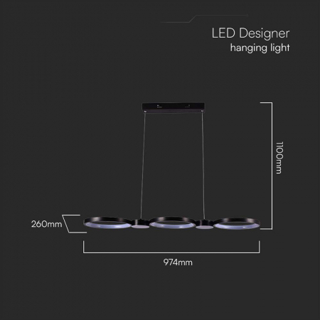 CANDELABRU LED 38W 4000K 95X100CM - NEGRU [2]