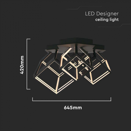 Candelabru LED 46W 3000K 64.5x55x42cm - negru [2]