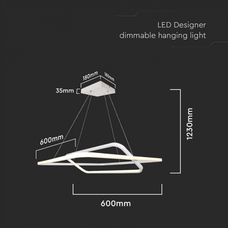 CANDELABRU LED DIMABIL 50W 3000K 60X60X120CM - ALB [2]