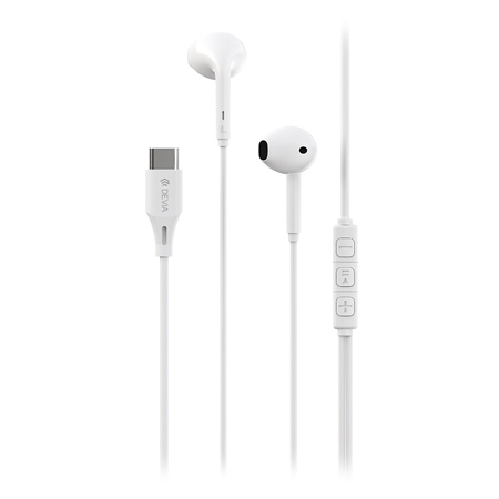 Căști - CASCA STEREO 1.2M CU MUFA TIP C - ALB