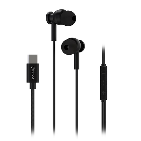 Căști - CASCA STEREO 1.2M CU MUFA TIP C - NEGRU