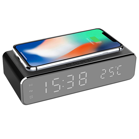 Ceasuri cu radio - CEAS SMART CU INCARCARE WIRELESS ALARMA SI TERMOMETRU