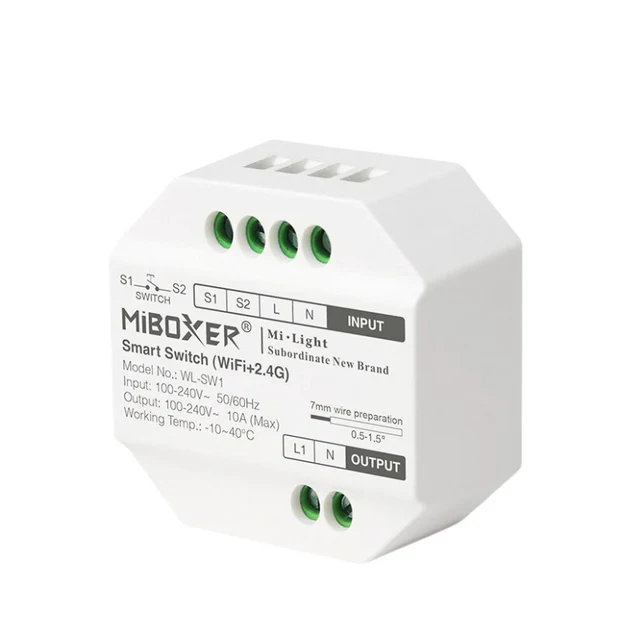 Controller bandă LED - Comutator Inteligent WiFi Tuya, Smart Switch, 10A 230V, WL-SW1 Miboxer