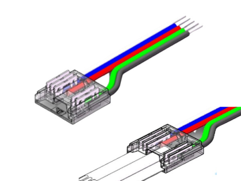 Mufe / Conectori bandă led - Conector alimentare  banda led COB RGBW 12mm max 4A 5 pini