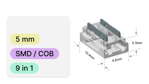 Conector banda LED, 5mm, compatibil SMD/COB, max 6A, 9 IN 1 [2]