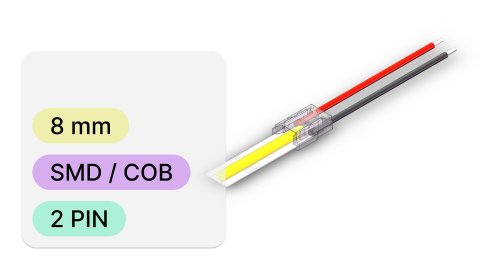 Conector banda led alimentare, 8mm, compatibil SMD/COB,  max 6A [2]
