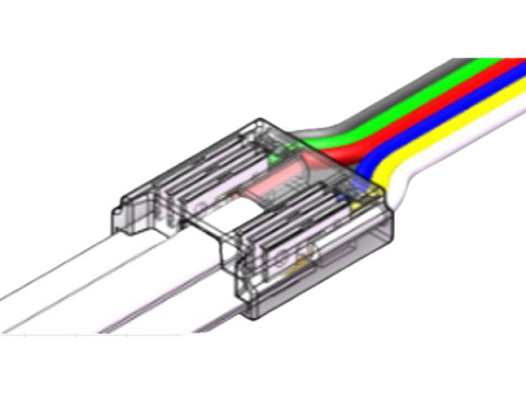 BANDA LED - Conector banda led cob RGBCCT alimentare, 6 pini, 12mm, max. 4A