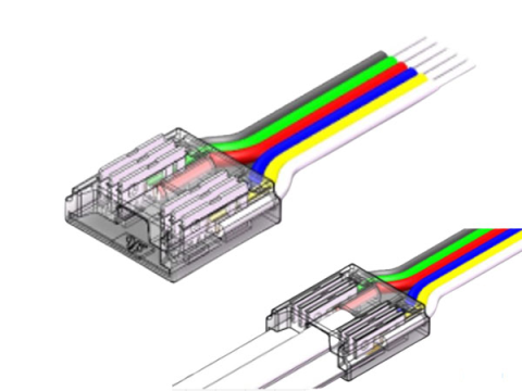 Conector banda led cob RGBCCT alimentare, 6 pini, 12mm, max. 4A [1]