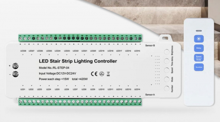 Controller bandă LED - CONTROLER BANDA LED, 28 TREPTE Cu Telecomanda RF 12/24VDC