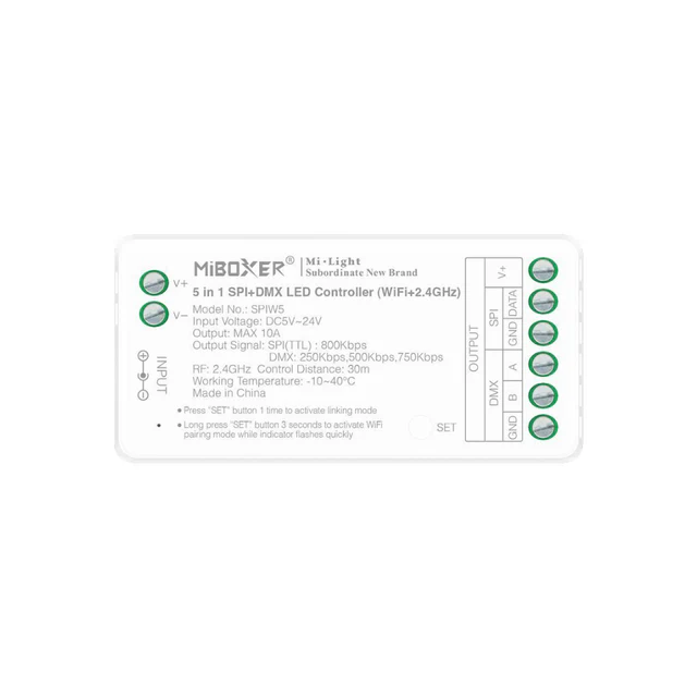 Controller bandă LED - Controler Banda LED MiBoxer SPIW5 5IN1 Digital+DMX (WiFi+2.4G)
