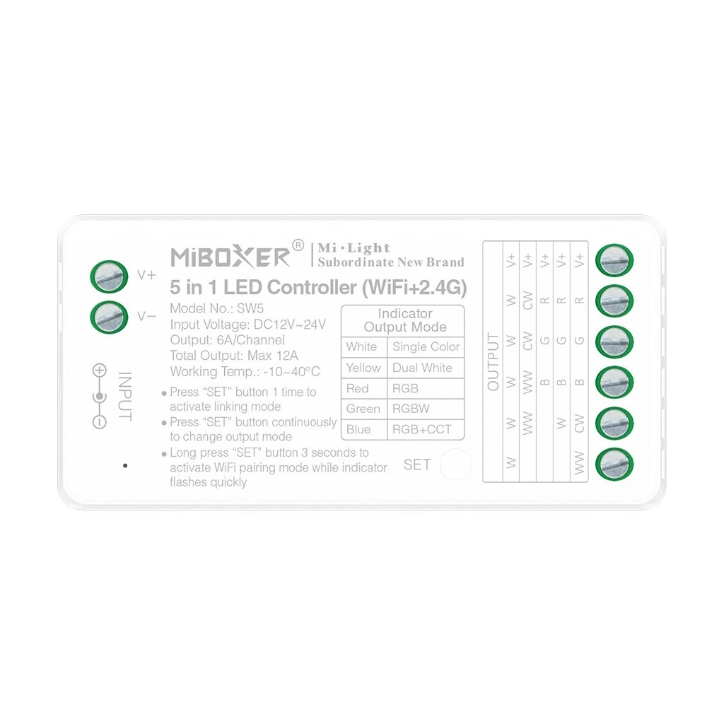 Controler LED 5in1 (WiFi+2.4G) compatibil Tuya, SW5 MiBoxer