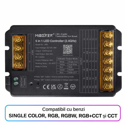 Controller bandă LED - Controler LED MIBOXER HR5 5in1, 2.4GHz Max 30A 12-48V