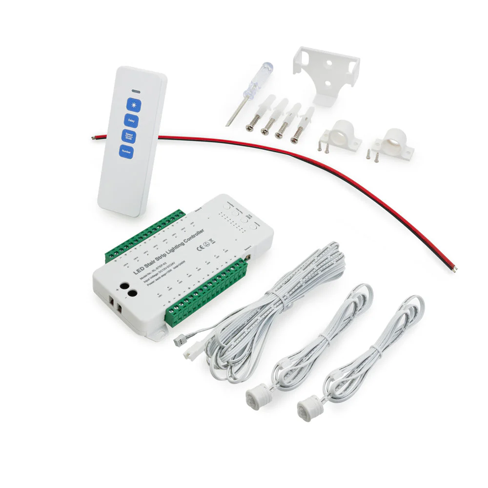 Controler pentru scară/scari cu 16 trepte, telecomandă 2.4G și 2 senzori PIR [4]