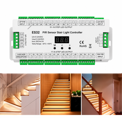 Controler scara LED ES32 cu doi senzori de miscare 32 canale