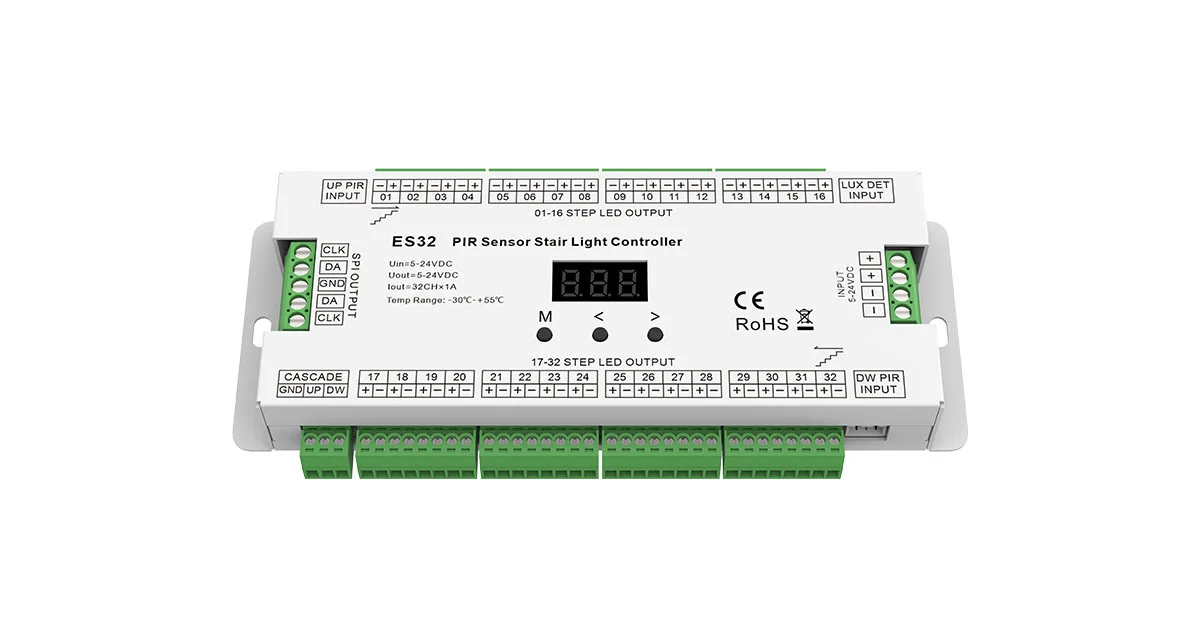 Controlere pentru scari - Controler scara LED ES32 cu doi senzori de miscare 32 canale