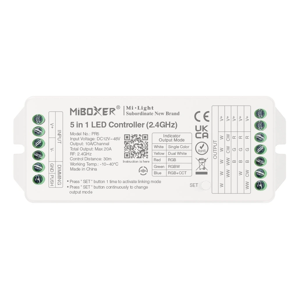 Controler LED MIBOXER PR5 5in1, 2.4GHz, Max 20A,