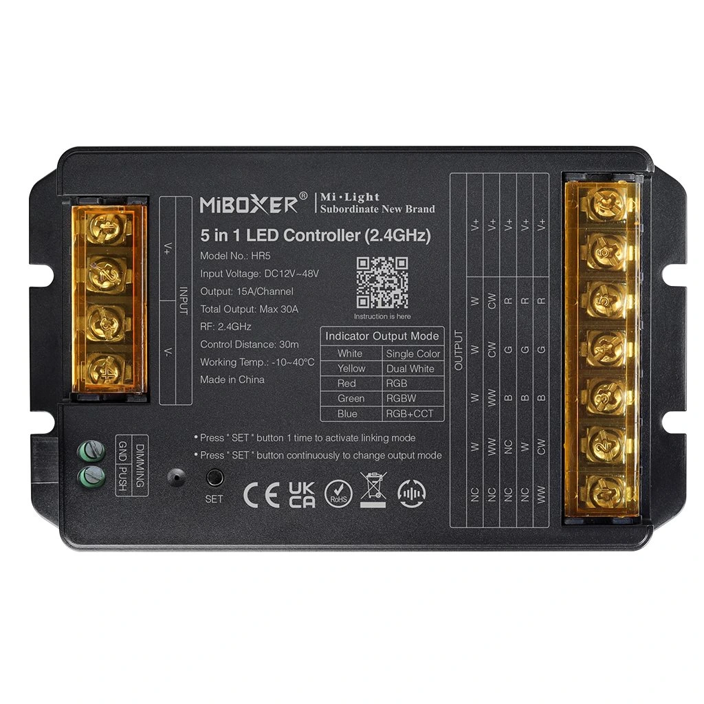 Controler LED MIBOXER HR5 5in1, 2.4GHz Max 30A 12-48V