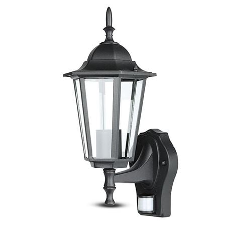 Corp iluminat exterior casa / gradina - CORP ILUMINAT APLICABIL PE PERETE CU SENZOR IP44 - NEGRU