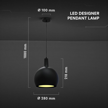 CORP ILUMINAT CU SOCLU E27 280X218MM - NEGRU [2]