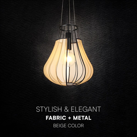 CORP ILUMINAT CU SOCLU E27 420X500MM - NEGRU MAT/BEJ [4]