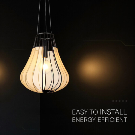 CORP ILUMINAT CU SOCLU E27 420X500MM - NEGRU MAT/BEJ [3]