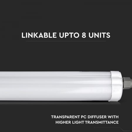 Corp iluminat LED, 120cm, 36W, 6400K, alb rece, IP65, V-TAC, SKU-216284 [10]