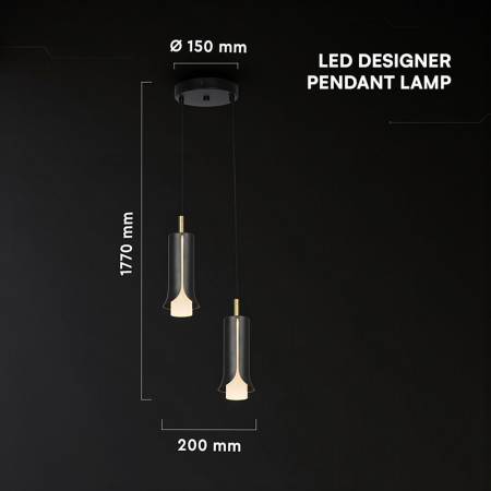 CORP ILUMINAT LED 2X5W 3000K 2000X1770MM - NEGRU [2]