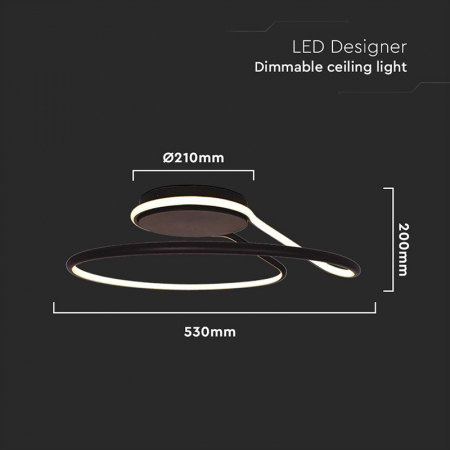 Corp iluminat led, 54w, 3in1, negru, V-TAC 6923 [2]