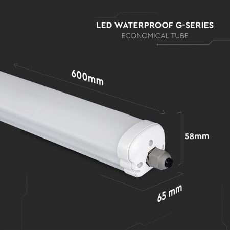 Corp iluminat LED, 60cm, 18W, 4000K, alb neutru, IP65, V-TAC, SKU-216283 [9]
