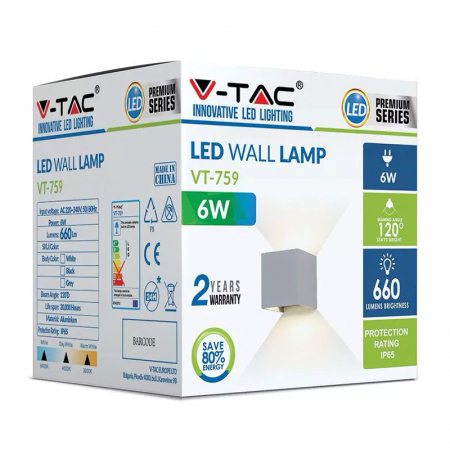 CORP ILUMINAT LED 6W IP65 3000K ALB CALD [6]