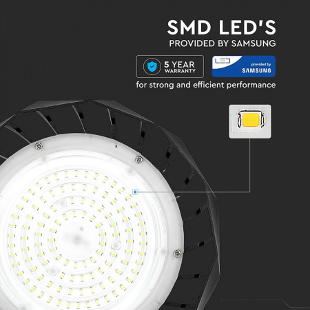 Corp iluminat led industrial 100w 120lm/w 4000k cip samsung - negru V-tac [12]