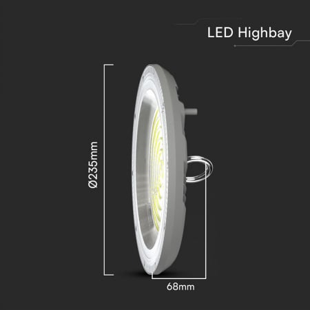 Lampa industriala LED suspendata 100W 3IN1 (3000k,4000k,6500k) IP65 - GRI V-TAC 23622 [1]