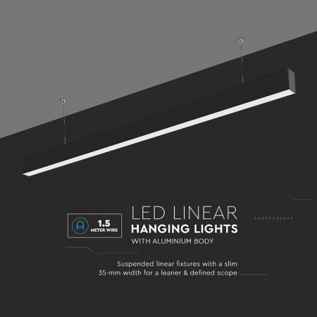 Corp iluminat led liniar, 40w, 4000k, negru, V-TAC 21374 [9]