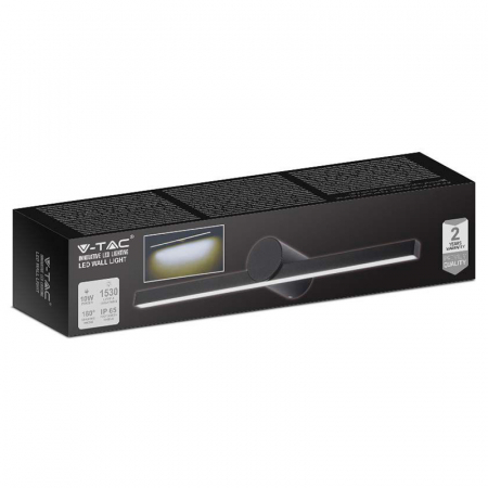 Corp iluminat LED, montaj deasupra oglinzii, 10W, 3000K, negru, V-TAC 405831 [2]