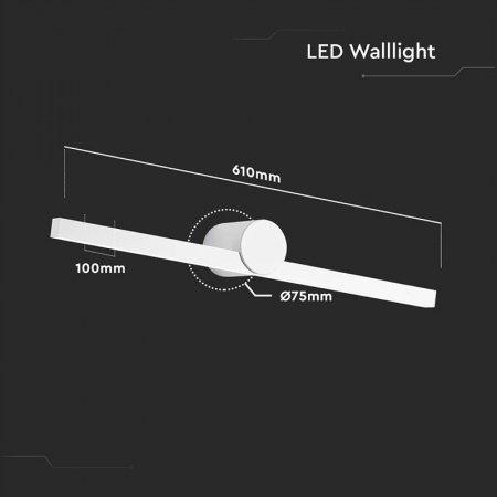Corp iluminat LED, montaj deasupra oglinzii, 10W, 4000K, alb, V-TAC 405821 [3]