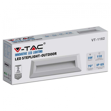 Corp iluminat led pentru scari, 3w, 4000k, alb neutru, alb, V-TAC 211326 [7]