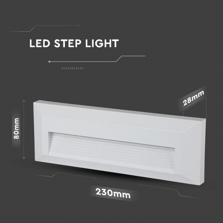 Corp iluminat led pentru scari, 3w, 4000k, alb neutru, alb, V-TAC 211326 [8]