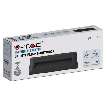 Corp iluminat led pentru scari, 3w, 4000k, alb neutru, negru, V-TAC 211328 [6]