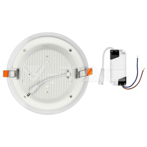 Corp iluminat LED rotund incorporabil, 6W, 6400K, alb rece, sticla, V-TAC, SKU-4739 [1]