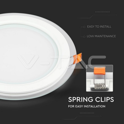 Corp iluminat LED rotund incorporabil, 6W, 6400K, alb rece, sticla, V-TAC, SKU-4739 [2]