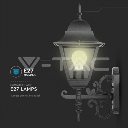 CORP ILUMINAT MONTAJ PERETE E27 IP44 - NEGRU MAT [7]