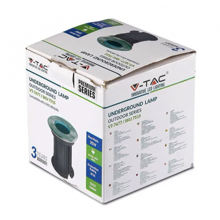 Corp iluminat montaj podea/ingropat GU10, IP65, otel rotund negru, V-TAC [8]