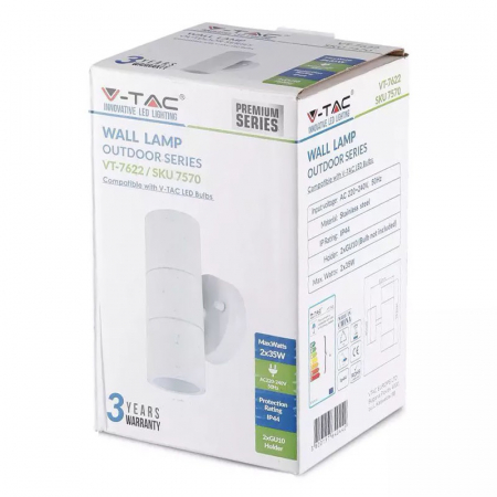 Corp iluminat, soclu 2xGU10, IP44, alb, V-TAC [4]