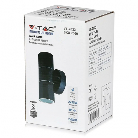 CORP ILUMINAT SOCLU 2XGU10 IP44 - NEGRU MAT [14]