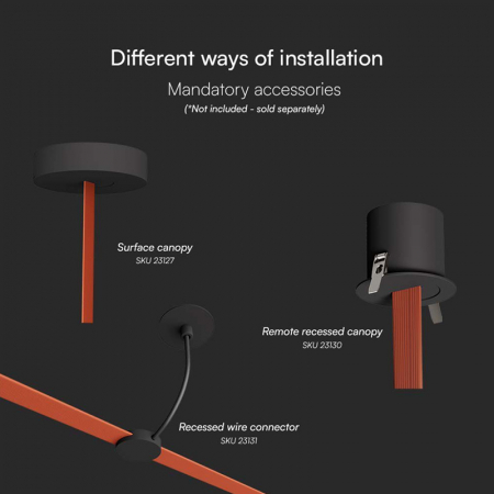 Corp led magnetic tracklight, 20w, 3000k, alb, V-TAC 23110 [12]